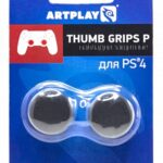 PS 4 Накладки Artplays Thumb Grips защитные на джойстики геймпада (2 шт) 14мм вогнутые черные